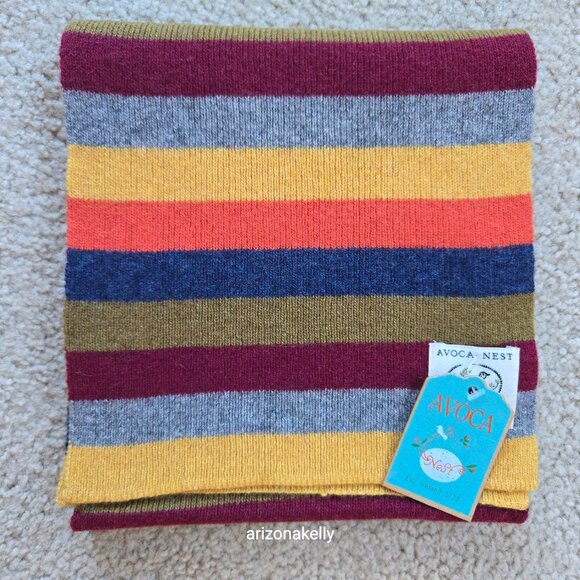 NWT Avoca Cashmere Wool Stripe Knit Scarf - Picture 10 of 10